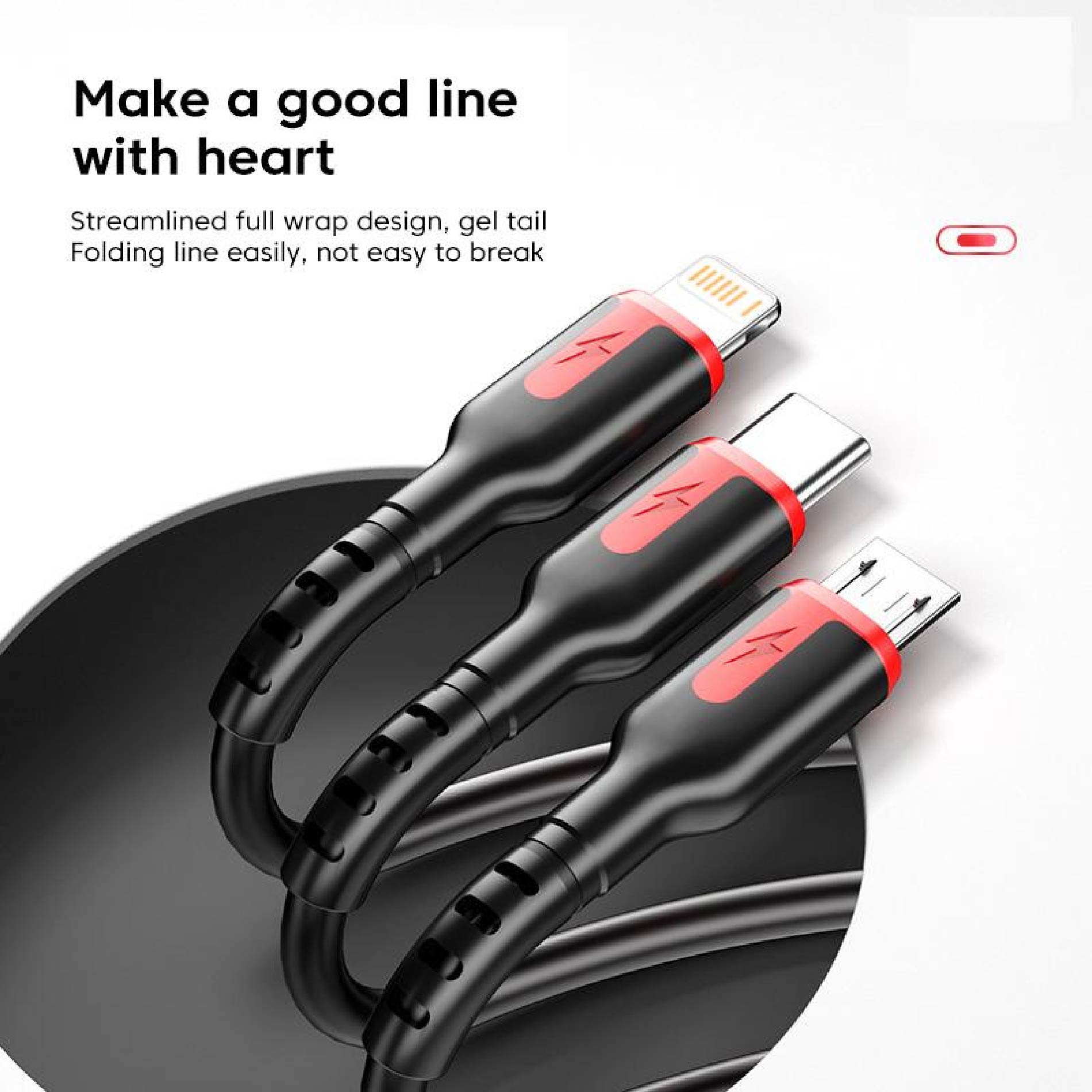 Miniatura 5 de Cable Espiral Multi 3 En 1 Carga Rápida